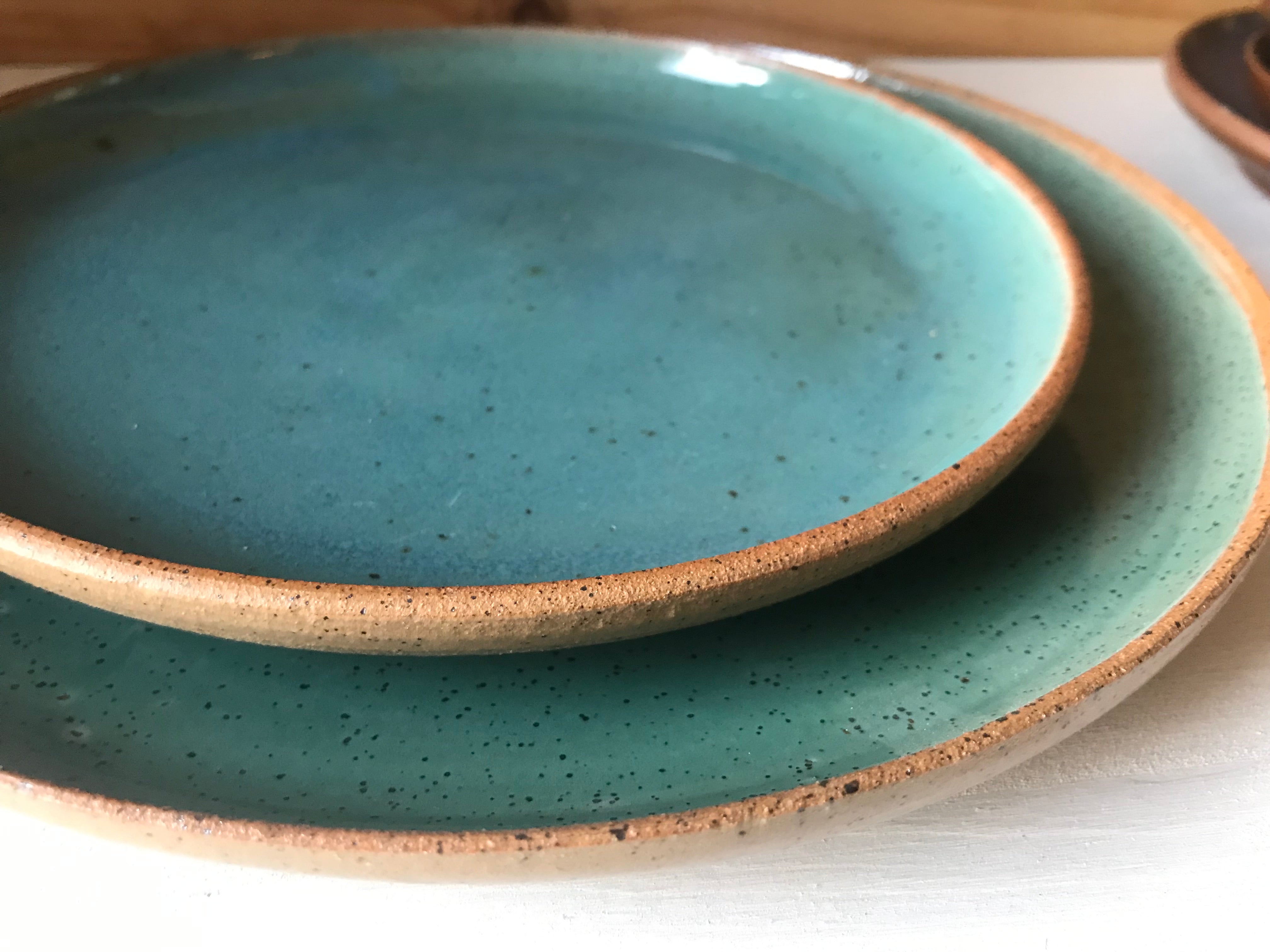 Rustic Turquoise Plate Sets Outdoor Dining Sets 12-Piece Farmhouse